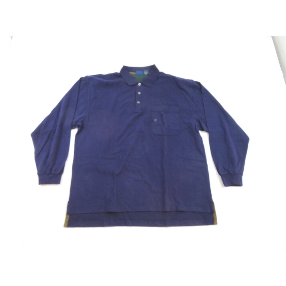 Cambridge Classics 1990s Polo Shirt, Pocket Long Sleeve Dark Purple Sz L